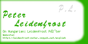 peter leidenfrost business card